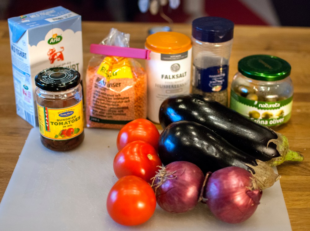 ingredienser linser o aubergine