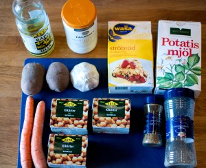 ingredienser till falafel minus lök