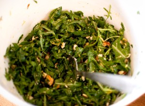 ruccolapeste till halloumipasta