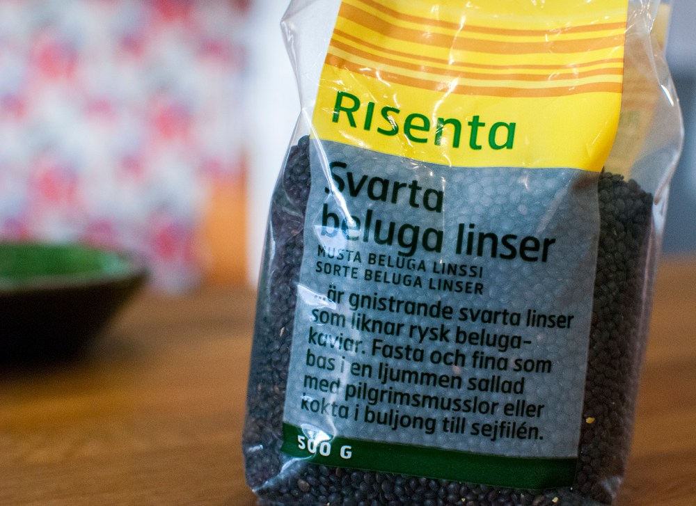 veckansvego råvara belugalinser