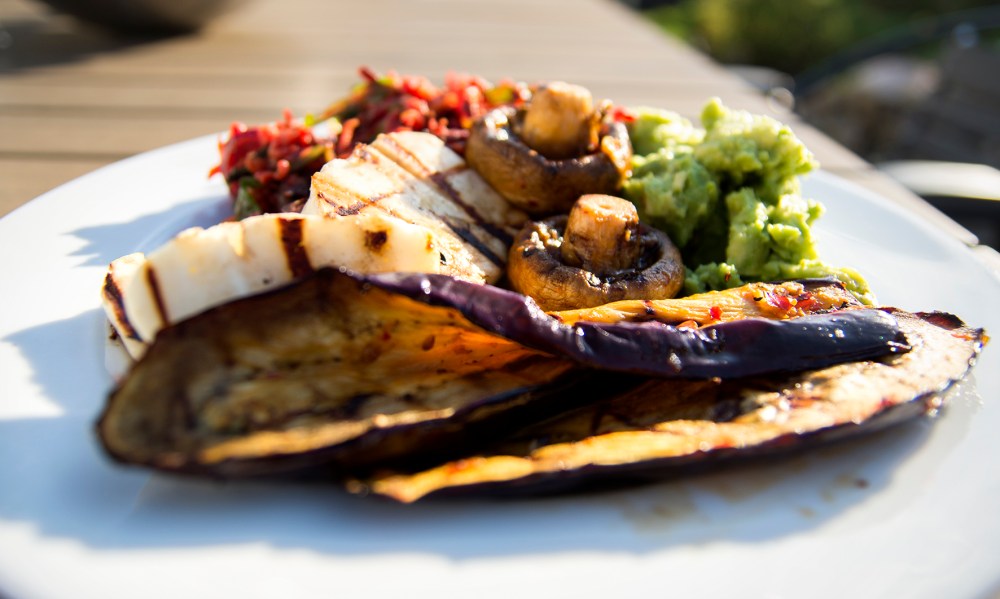 veckansvego färdig grillad aubergine med sting